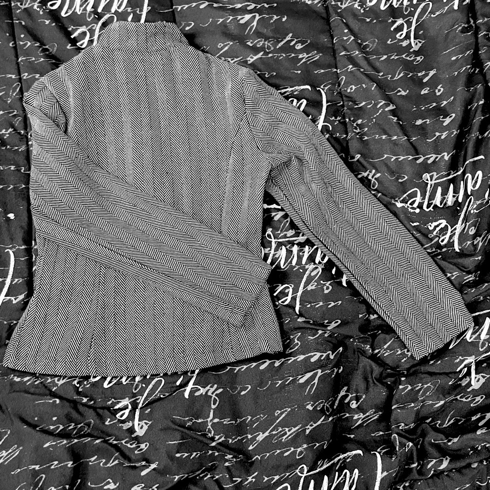Herringbone zip up flap detail jacket